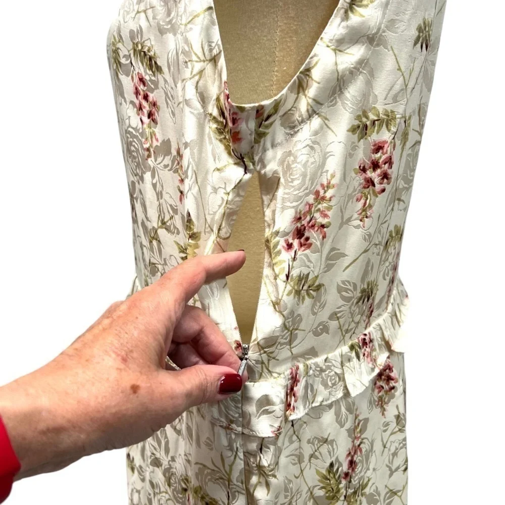 Rebecca Taylor Ivie Silk Floral Tiered Ruffle Shift Dress Women’s 8 NWT - Picture 9 of 16